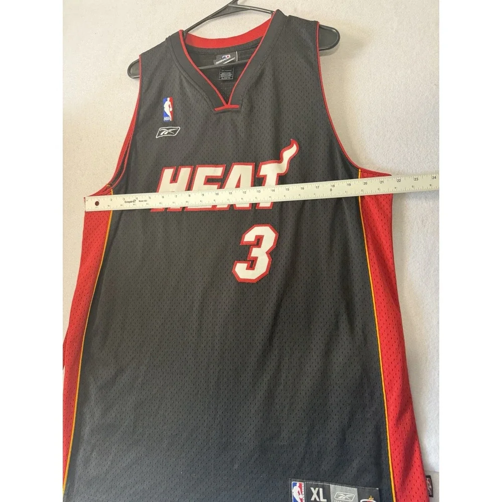 Dwayne Wade Miami Heat Authentic NBA Jersey Reebox XL Length +2 Black Sewn #3